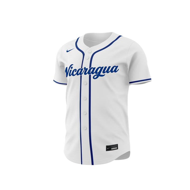 2026 WBC Nicaragua Men's Nike Stadium Jersey – Official Home White Edition