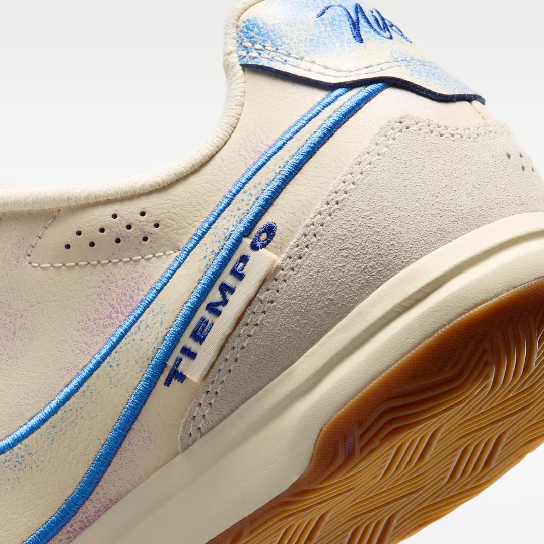 Nike Tiempo Streetgato PRM Indoor/Court Low-Top Soccer Shoes Coconut Milk Gum Blue Crystal