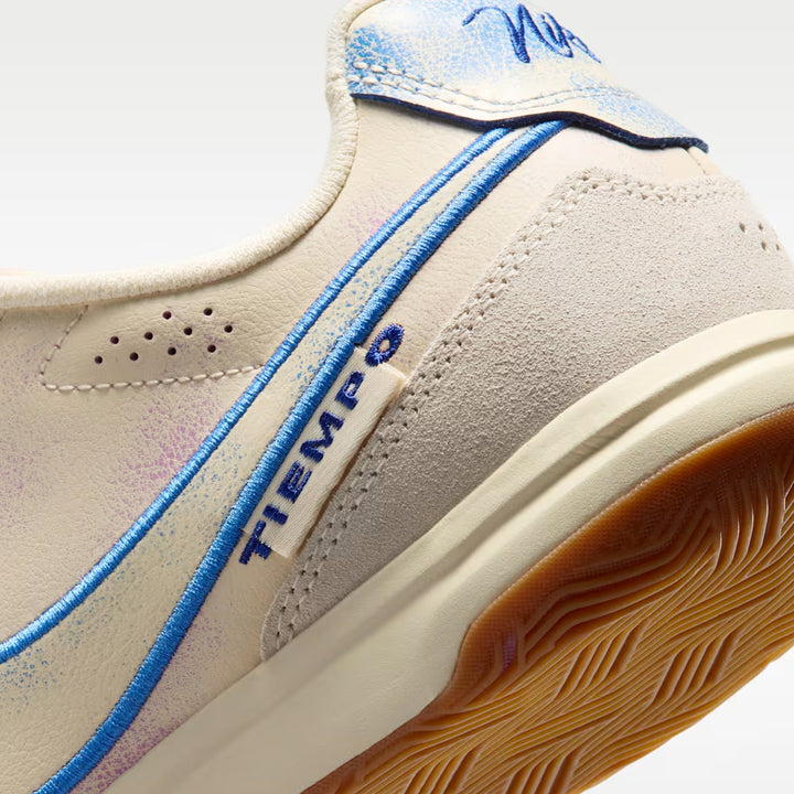 Nike Tiempo Streetgato PRM Indoor/Court Low-Top Soccer Shoes Coconut Milk Gum Blue Crystal