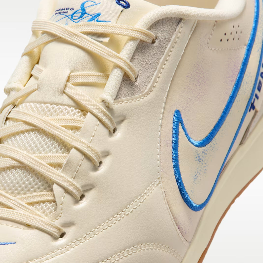 Nike Tiempo Streetgato PRM Indoor/Court Low-Top Soccer Shoes Coconut Milk Gum Blue Crystal