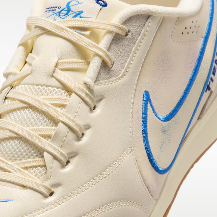 Nike Tiempo Streetgato PRM Indoor/Court Low-Top Soccer Shoes Coconut Milk Gum Blue Crystal
