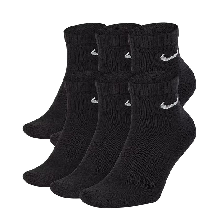 Nike Unisex Everyday Cushioned Ankle Socks 6-Pack with Dri-FIT moisture-wicking, terry-sole cushioning, and arch support in black