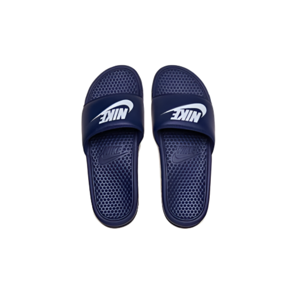 nike benassi navy blue