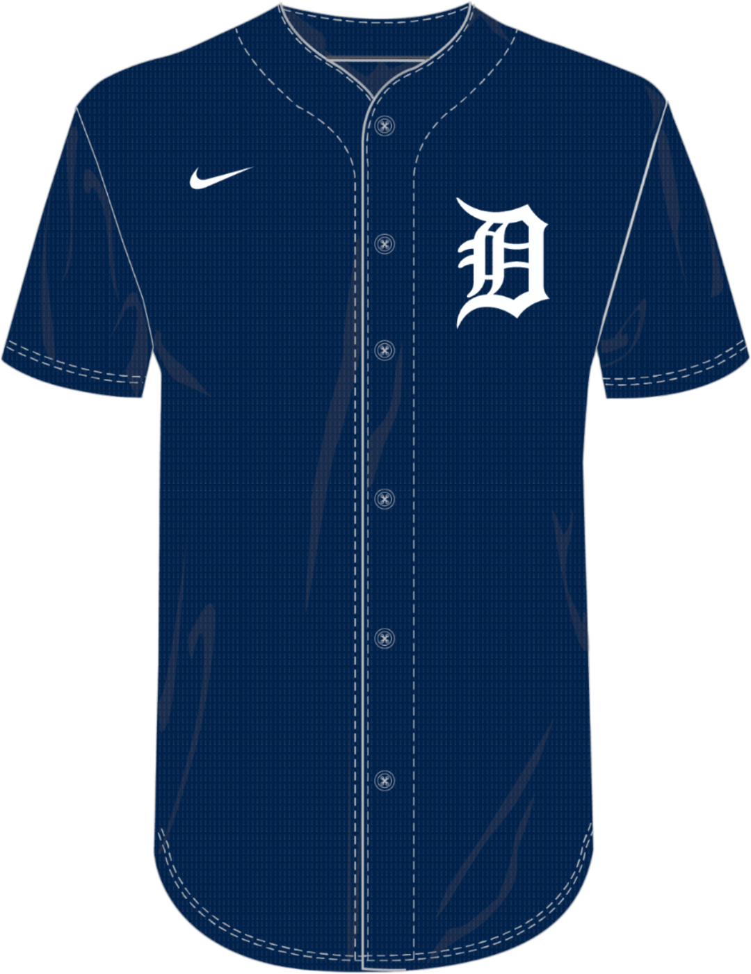 Nike Detroit Tigers Full Button Jersey - Navy