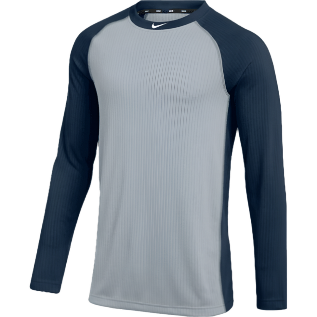 Nike Dri-FIT Men's Long Sleeve MLB Authentic Collection Baseball Top - AA9793_Navy/Gray
