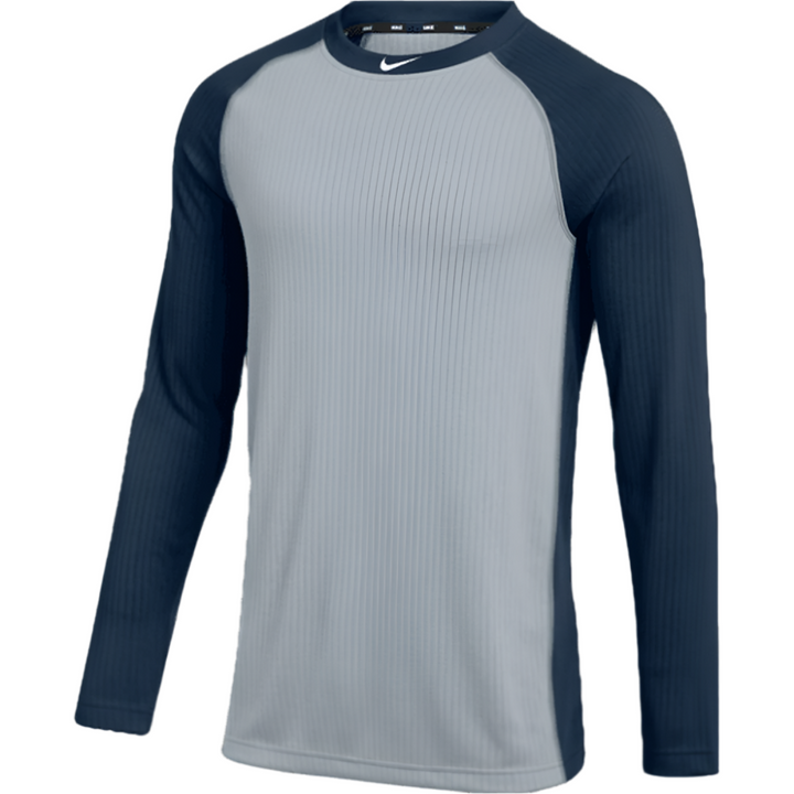 Nike Dri-FIT Men's Long Sleeve MLB Authentic Collection Baseball Top - AA9793_Navy/Gray