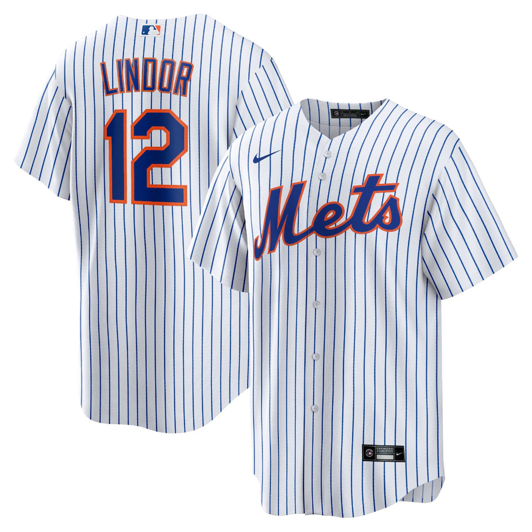 Nike NY Mets Francisco Lindor Jersey - Pin Stripe