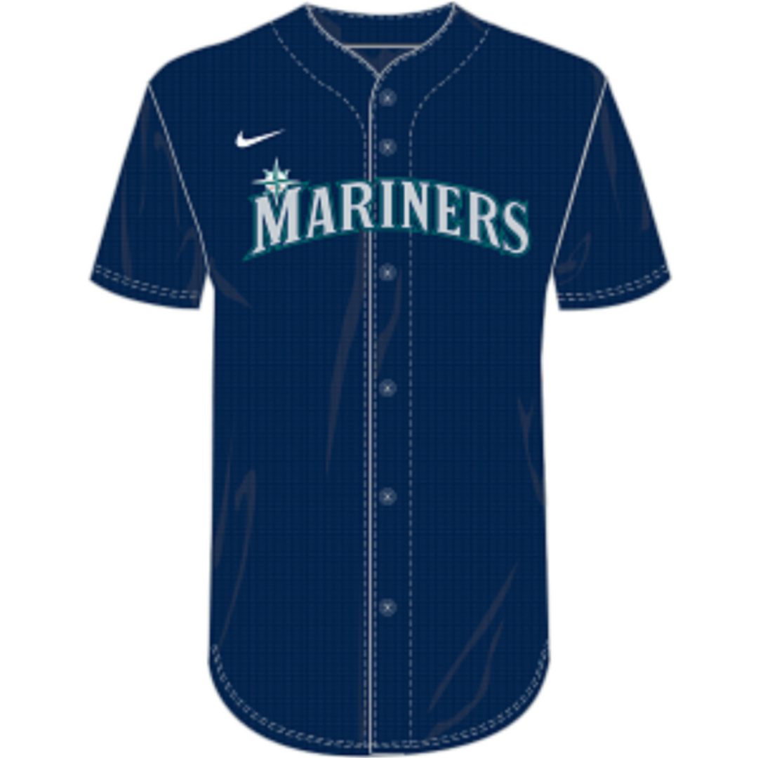 Nike Seattle Mariners Full Button Jersey - Navy
