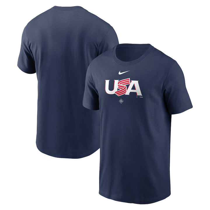 Nike USA National Baseball Team 2026 World Baseball Classic Wordmark T-Shirt – Navy Blue Official Fan Gear