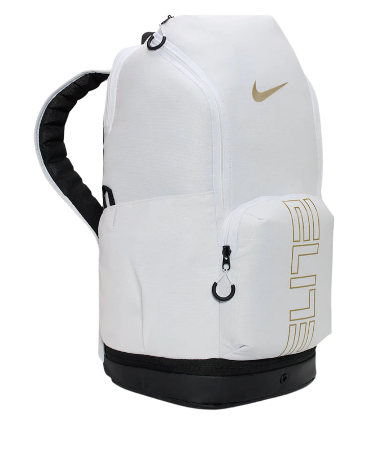Nike Varsity Elite Basketball Backpack with Ball Compartment and Air Max Shoulder Straps - (HM9965) White3