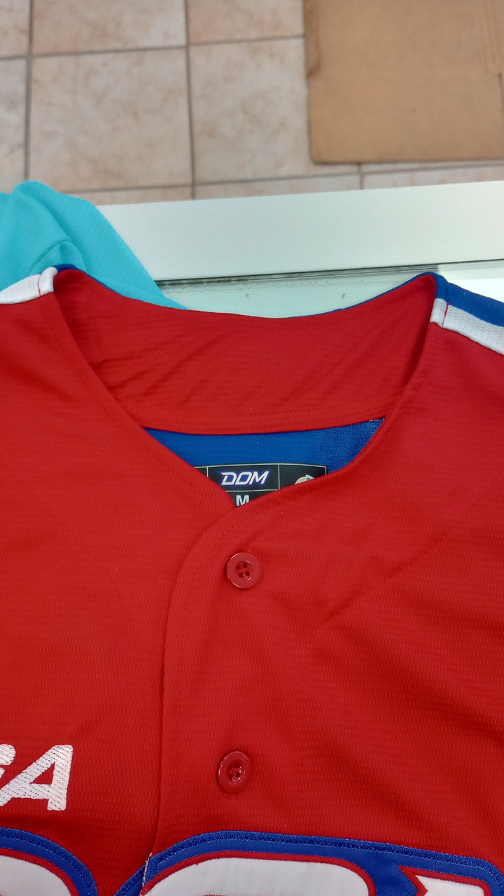 Official - Men's Serie del Caribe 2024 Dominicana Jersey - Red / Royal2