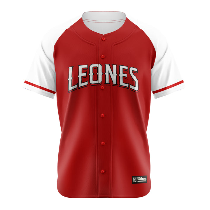 Official Escogido Baseball Jersey Red and White Wilson - Leones del Escogido LIDOM Shirt
