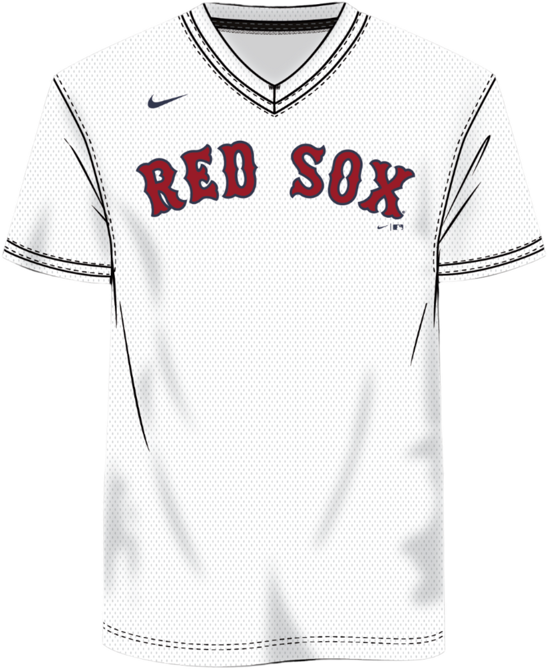 Oversize - Nike Boston Red Sox Men's MLB Institutional V-Neck SS Synthetic Jersey