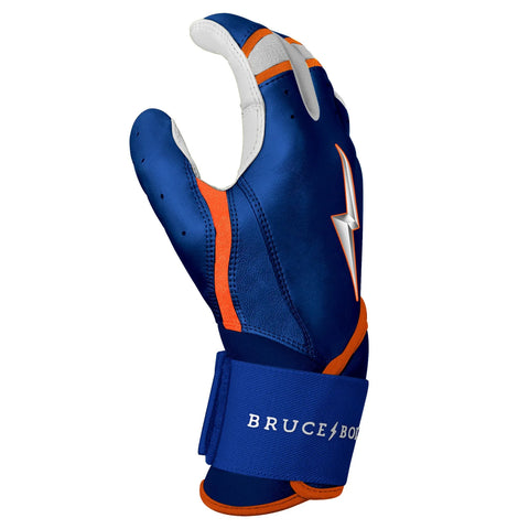 PREMIUM PRO NIMMO Series Long Cuff Batting Gloves - METS BLUE