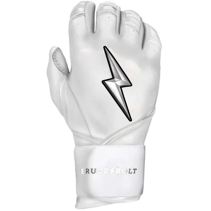 PREMIUM PRO CHROME Series Long Cuff Batting Gloves - White1