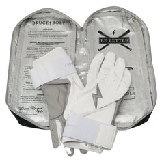 PREMIUM PRO CHROME Series Long Cuff Batting Gloves - White5