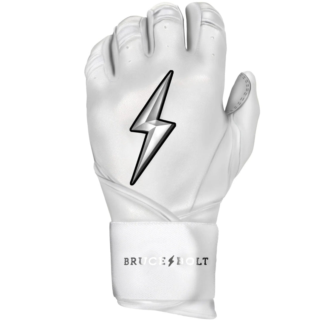 PREMIUM PRO CHROME Series Long Cuff Batting Gloves - White6