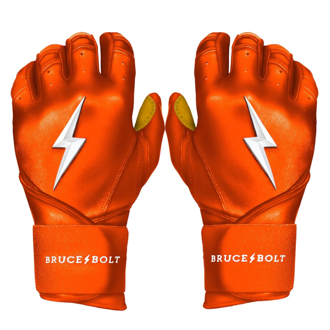 PREMIUM PRO Long Cuff Batting Gloves - ORANGE