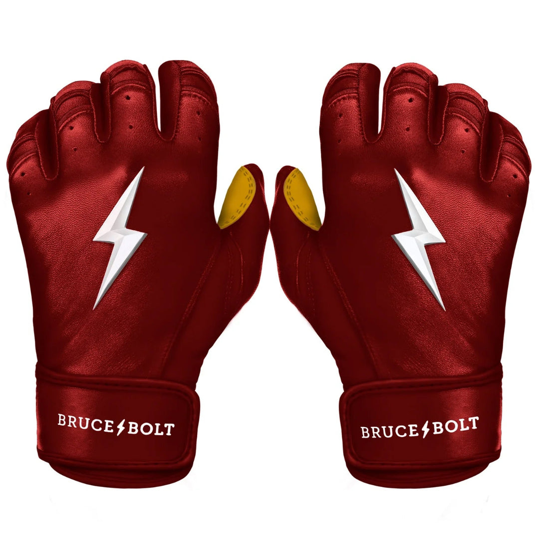 PREMIUM PRO Short Cuff Batting Gloves - MAROON