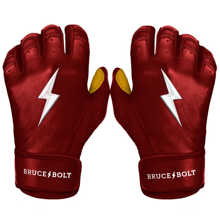 PREMIUM PRO Short Cuff Batting Gloves - MAROON