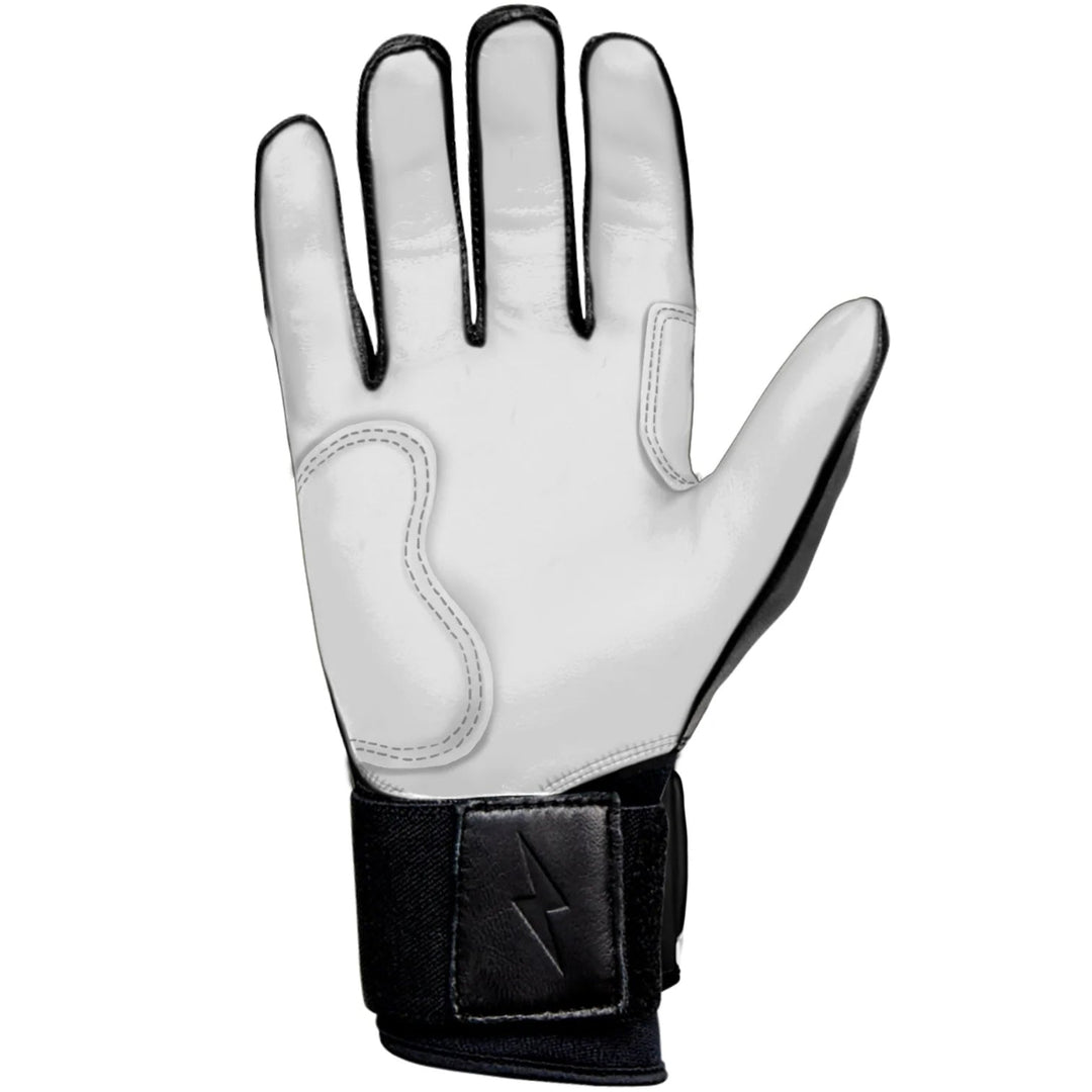 Premium Pro Chrome Series Long Cuff Batting Gloves - Black2