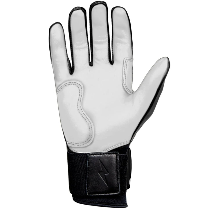 Premium Pro Chrome Series Long Cuff Batting Gloves - Black2