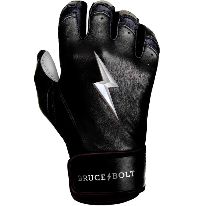 Premium Pro Chrome Series Short Cuff Batting Gloves - Black1