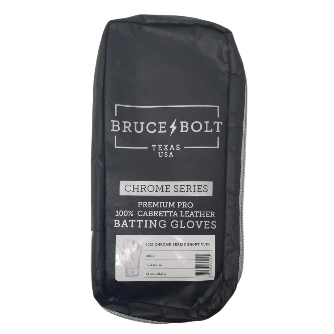 Premium Pro Chrome Series Short Cuff Batting Gloves - Black4