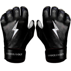 Premium Pro Chrome Series Short Cuff Batting Gloves - Black
