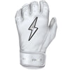Premium Pro Chrome Series Short Cuff Batting Gloves - White1