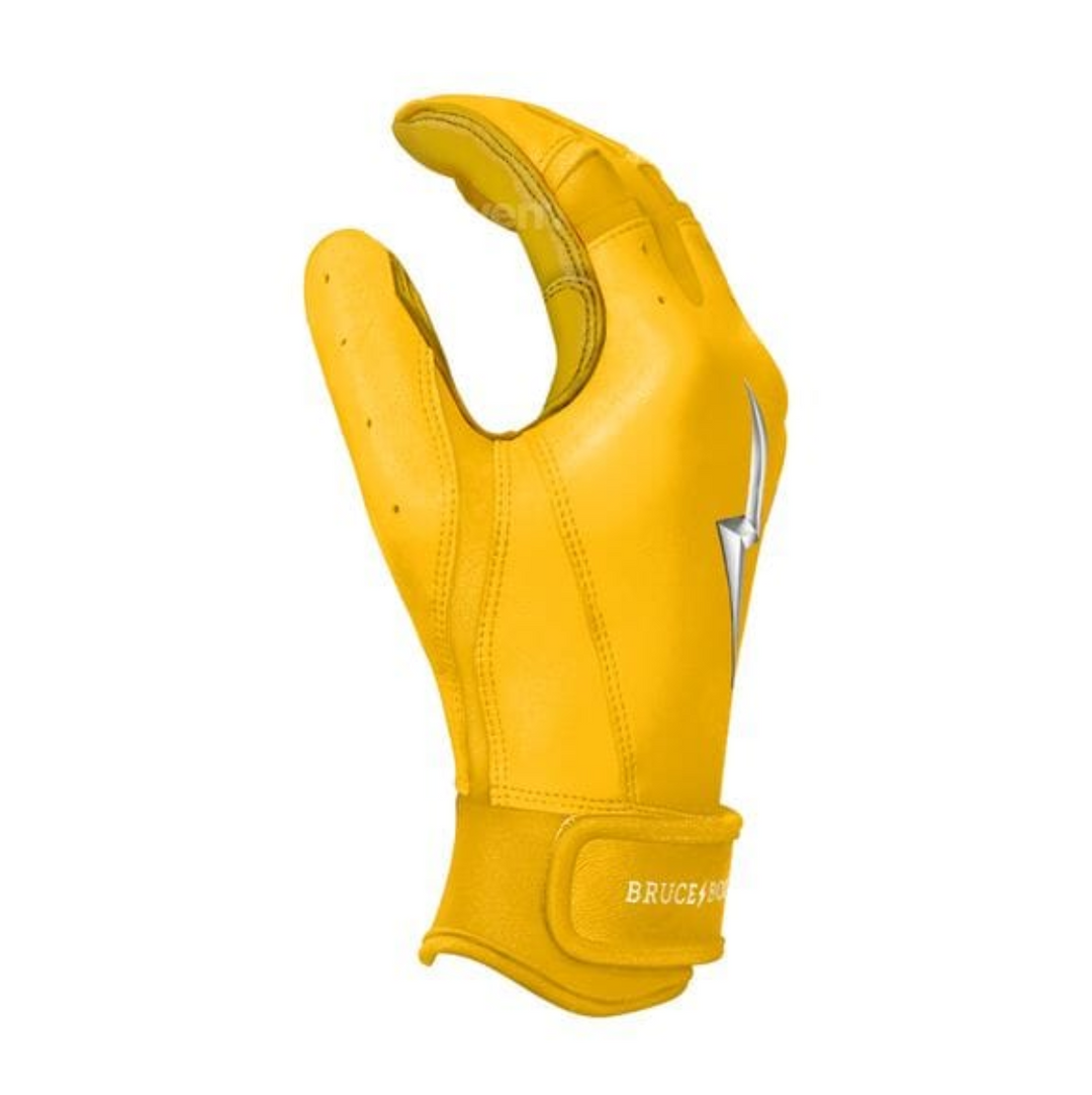 Premium Pro Short Cuff Batting Gloves - Yellow2