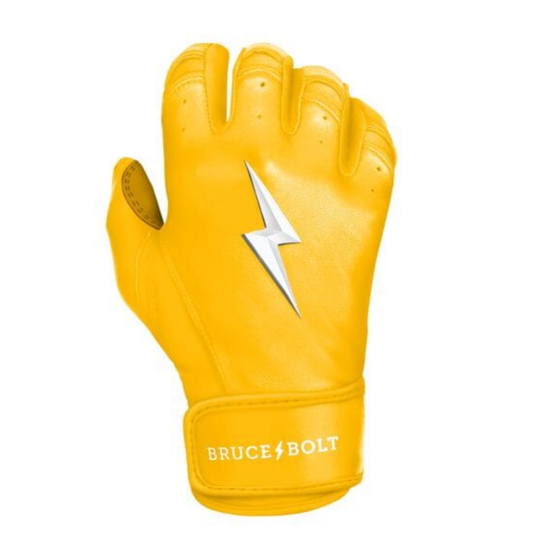Premium Pro Short Cuff Batting Gloves - Yellow4