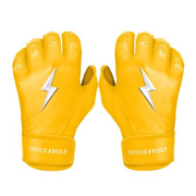 Premium Pro Short Cuff Batting Gloves - Yellow