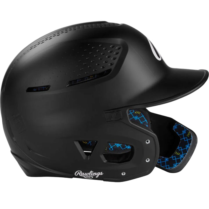 Rawlings RX2 Reverse Batting Helmet – Black Senior Baseball Helmet with Reversible Jaw Guard