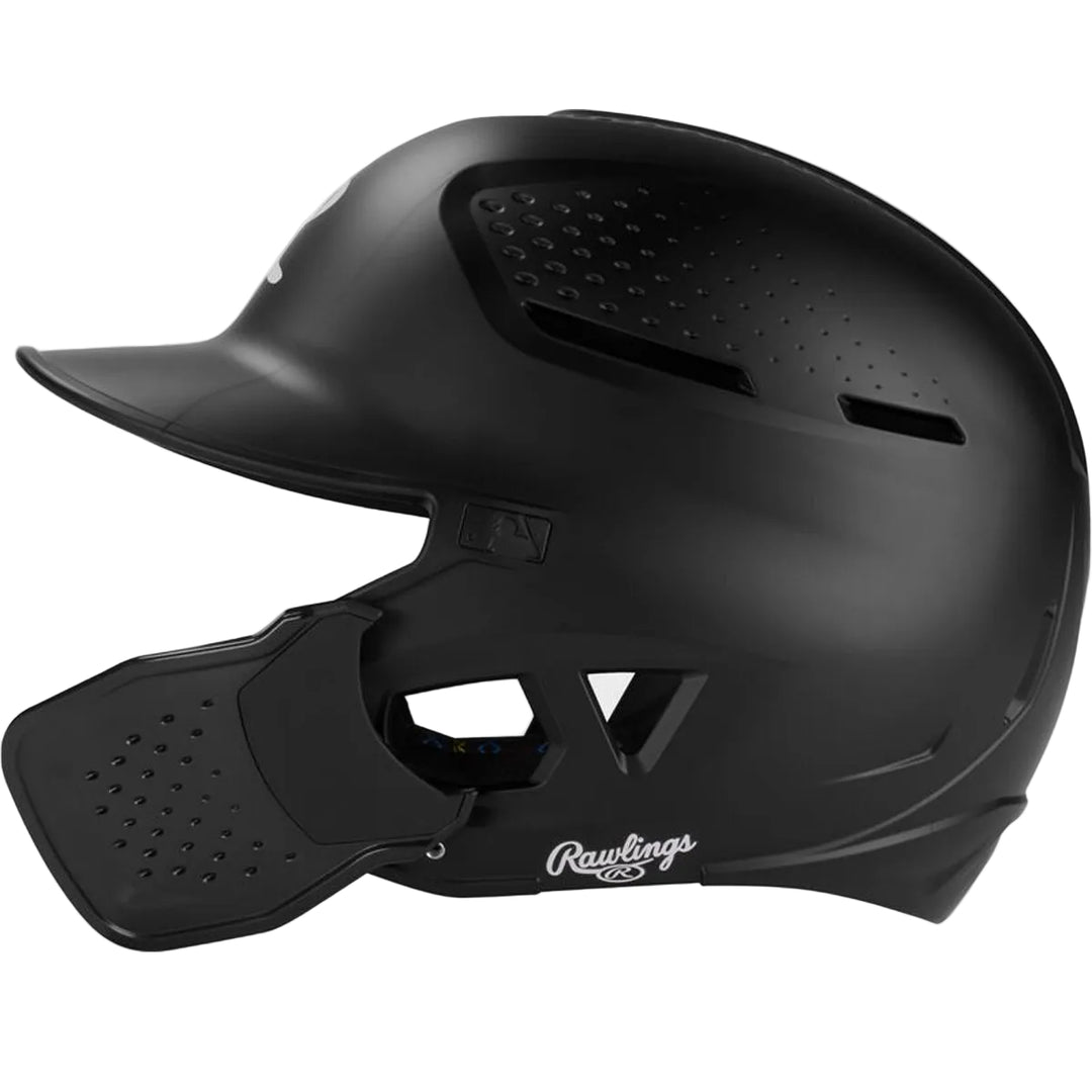 Rawlings RX2 Reverse Batting Helmet – Black Senior Baseball Helmet with Reversible Jaw Guard