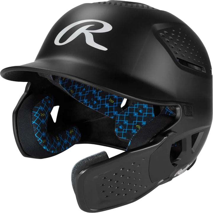 Rawlings RX2 Reverse Batting Helmet – Black Senior Baseball Helmet with Reversible Jaw Guard