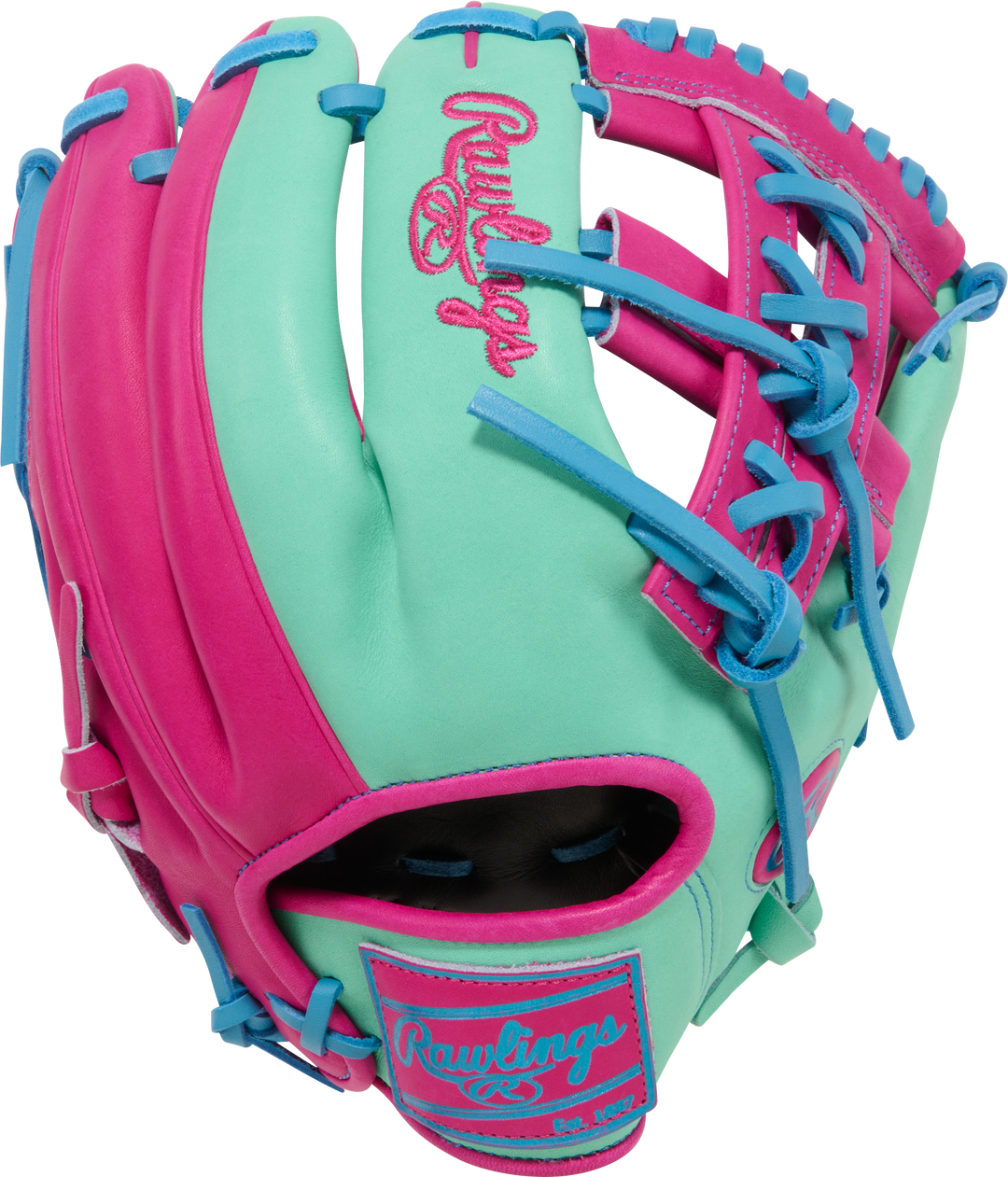 Rawlings Heart of the Hide PROR204-32M 11.5” Infield Baseball Glove – Mint/Pink Pro I-Web