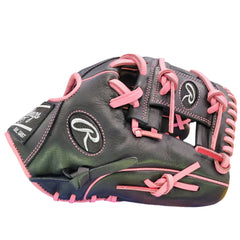 Rawlings R9 Limited Series 11.5" Infield Glove – Black/Pink I-Web Baseball Glove for Right Hand Throw