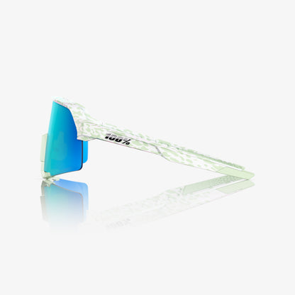 100% S3 LE Elly 2 Sunglasses – Polished Light Green Frame with Blue Topaz Mirror Lens