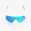 100% S3 LE Elly 2 Sunglasses – Polished Light Green Frame with Blue Topaz Mirror Lens