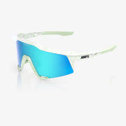 100% Speedcraft LE Elly 2 Sunglasses – Polished Light Green Frame with Blue Topaz Mirror Lens