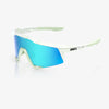 100% Speedcraft LE Elly 2 Sunglasses – Polished Light Green Frame with Blue Topaz Mirror Lens