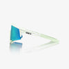 100% Speedcraft LE Elly 2 Sunglasses – Polished Light Green Frame with Blue Topaz Mirror Lens
