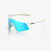 100% Speedcraft LE Elly 2 Sunglasses – Polished Light Green Frame with Blue Topaz Mirror Lens