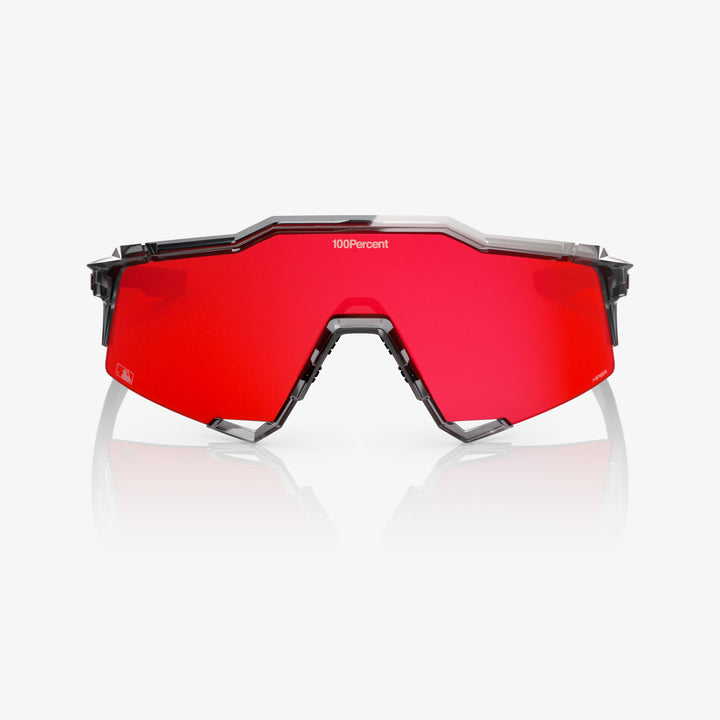 100% SPEEDCRAFT MLB Authentic Sunglasses – Polished Translucent Grey Frame with HiPER® Fire Red Mirror Lens | Performance Sports Eyewear | SKU 60007-10075