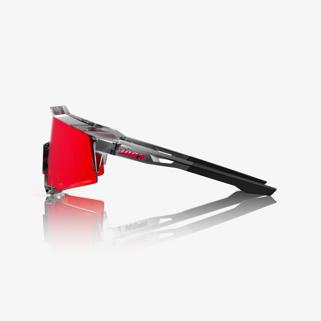 100% SPEEDCRAFT MLB Authentic Sunglasses – Polished Translucent Grey Frame with HiPER® Fire Red Mirror Lens | Performance Sports Eyewear | SKU 60007-10075