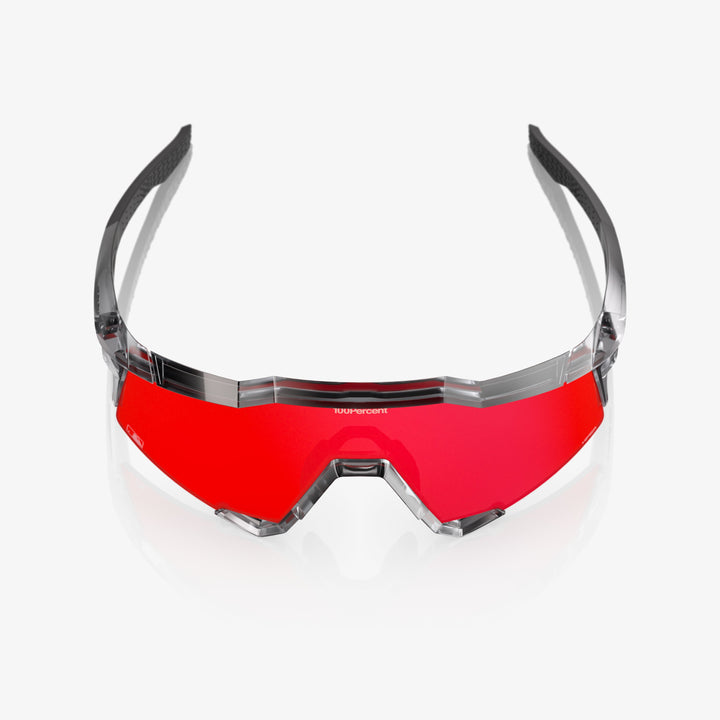 100% SPEEDCRAFT MLB Authentic Sunglasses – Polished Translucent Grey Frame with HiPER® Fire Red Mirror Lens | Performance Sports Eyewear | SKU 60007-10075