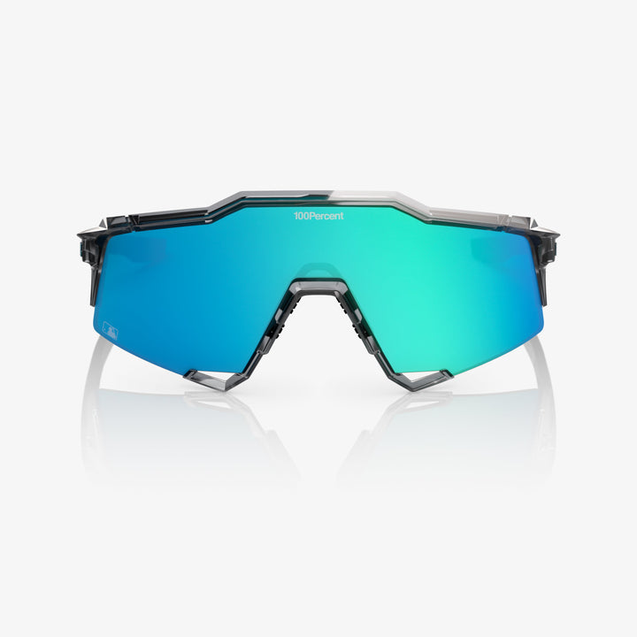 100% SPEEDCRAFT MLB Authentic Sunglasses – Polished Translucent Grey Frame with Blue Topaz Mirror Lens | Performance Sports Eyewear | SKU 60007-10076