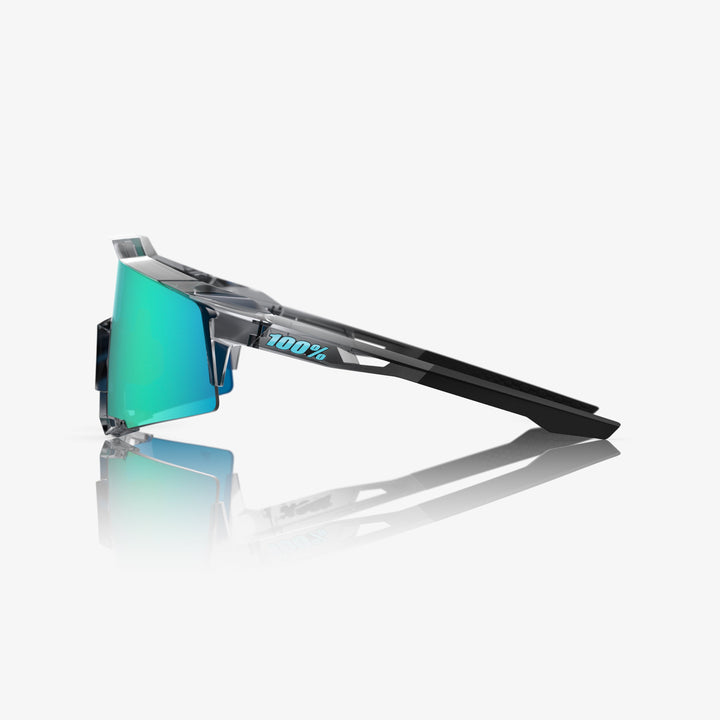 100% SPEEDCRAFT MLB Authentic Sunglasses – Polished Translucent Grey Frame with Blue Topaz Mirror Lens | Performance Sports Eyewear | SKU 60007-10076
