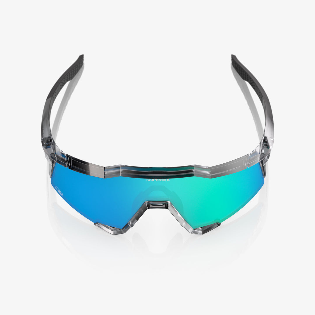 100% SPEEDCRAFT MLB Authentic Sunglasses – Polished Translucent Grey Frame with Blue Topaz Mirror Lens | Performance Sports Eyewear | SKU 60007-10076